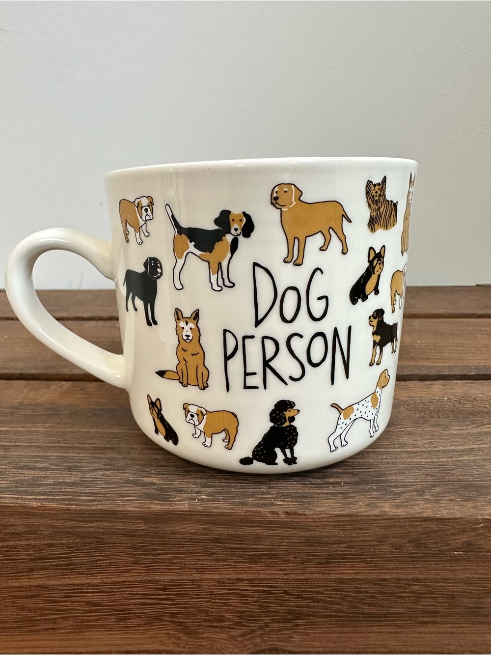 Opalhouse Dog Person Mug - White with Tan & Black Dog Designs